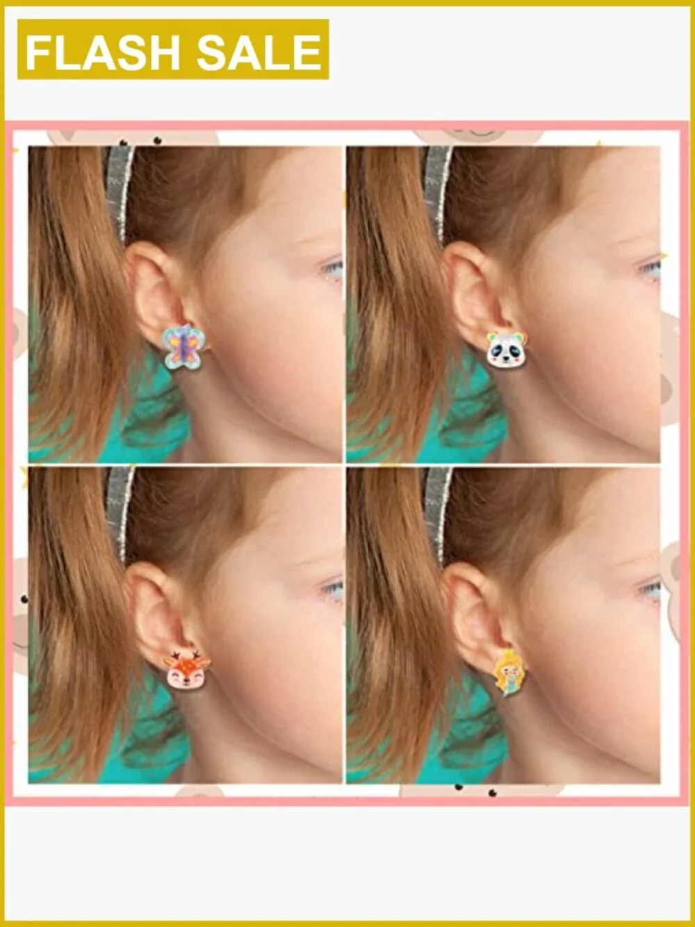 10 Pairs Clip On Earrings for Little Girls - Hypoallergenic No Piercing Cute Set